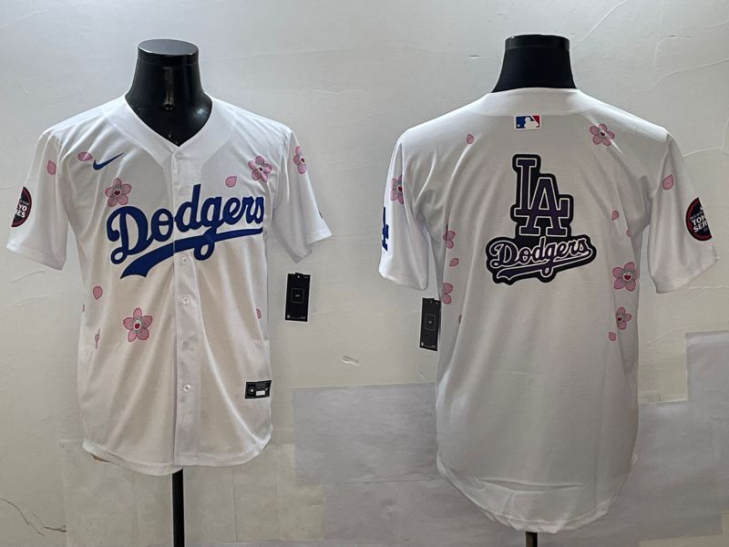 Men Los Angeles Dodgers Blank White Sakura Edition 2025 Nike MLB Jersey style 19->los angeles dodgers->MLB Jersey